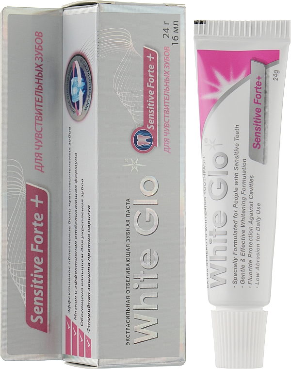 Wybielająca pasta do zębów zmniejszająca nadwrażliwość - White Glo Sensitive Forte + — Zdjęcie N1