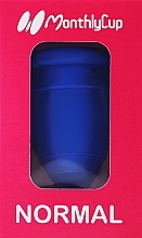 Kubeczek menstruacyjny, średni, niebieski - Menskopp MonthlyCup Normal Blue Azurite — Zdjęcie N1