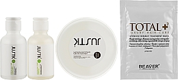 Zestaw do nanoplastyki włosów - JustK (shmp/50ml + cond/50ml + keratin/50ml + mask/30ml) — Zdjęcie N2