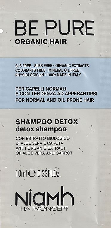 Szampon do włosów przetłuszczających się - Niamh Hairconcept Be Pure Detox Shampoo (próbka) — Zdjęcie N1