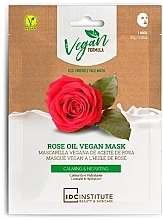 Wegańska maska w płachcie z olejem różanym - IDC Institute Vegan Formula Rose Oil Face Mask — Zdjęcie N1