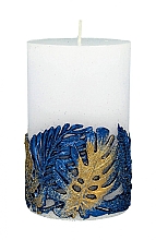 Świeca dekoracyjna, 8 x 13 cm, biała - Artman Monstera — Zdjęcie N1