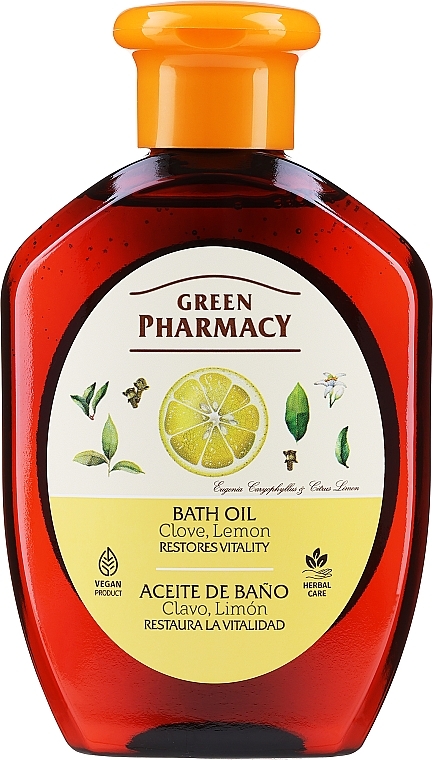 Olejek kąpielowy Goździkowiec i cytryna - Green Pharmacy — Zdjęcie N1