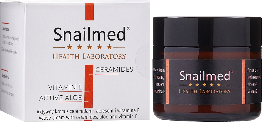 Nawilżający krem silnie odżywczy do twarzy z ceramidami, aloesem i witaminami - Snailmed Health Laboratory  — Zdjęcie N4