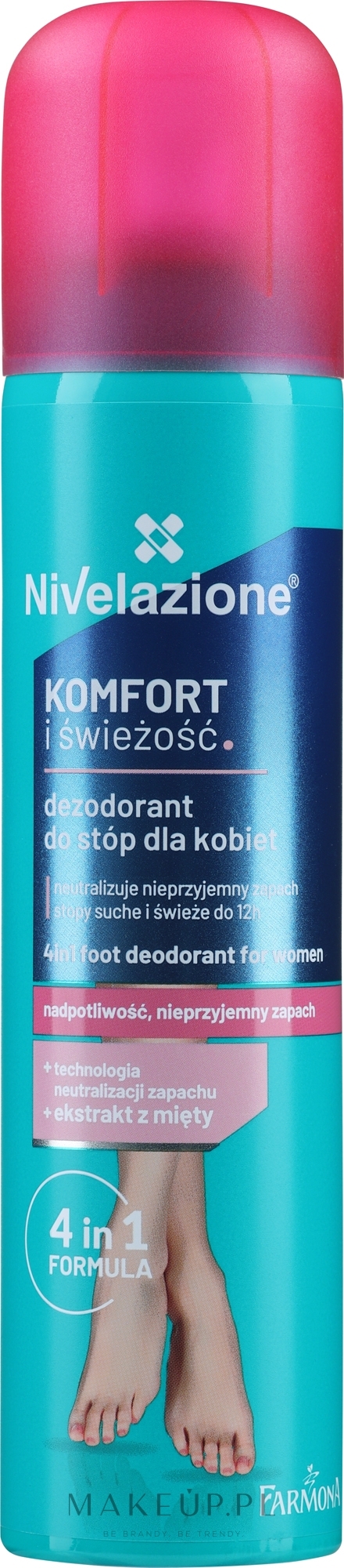 Dezodorant do stóp 4 w 1 Komfort i świeżość - Farmona Nivelazione — Zdjęcie 180 ml