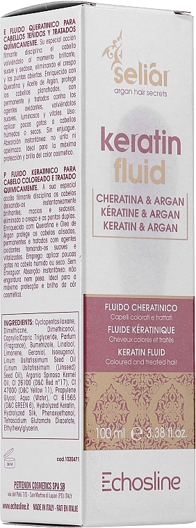 PRZECENA! Regenerujący balsam z olejem arganowym i keratyną - Echosline Seliar Keratin Fluid * — Zdjęcie N4