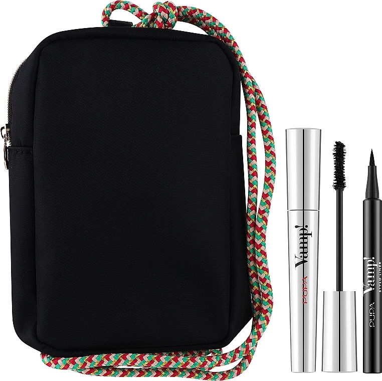 Zestaw - Pupa Vamp! Exceptional Volume & Vamp! Stylo Liner (mascara/9ml + eye/liner/1.1ml + bag) — Zdjęcie N1