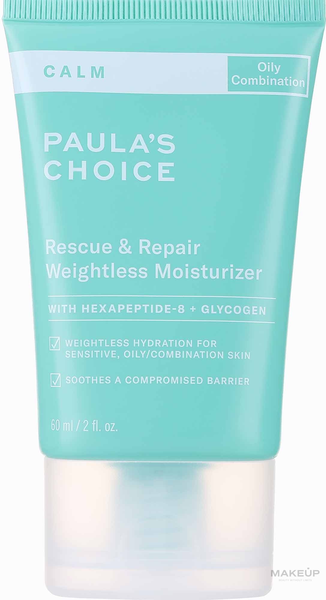 Lekki krem nawilżający do twarzy - Paula's Choice Calm Rescue & Repair Weightless Moisturizer — Zdjęcie 60 ml