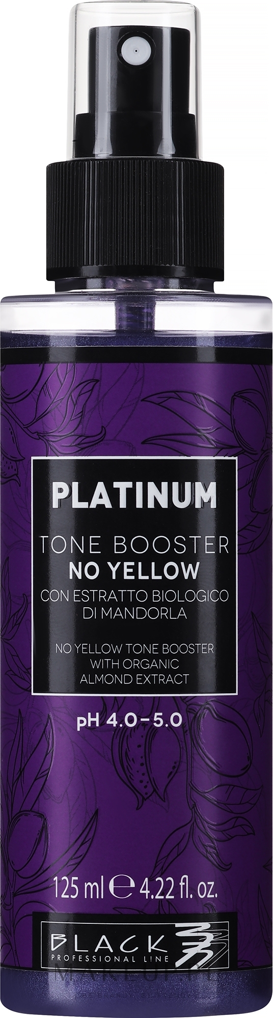 Tonik w sprayu do włosów blond z organicznym ekstraktem z migdałów - Black Professional Line Platinum Tone Booster — Zdjęcie 125 ml