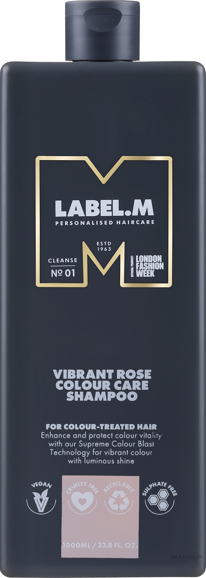 Odżywczy szampon do włosów farbowanych - Label.m Professional Vibrant Rose Colour Care Shampoo — Zdjęcie 1000 ml