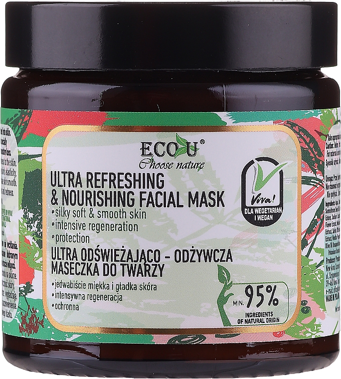 Ultraodświeżająco-odżywcza maseczka do twarzy - Eco U Choose Nature Ultra Refreshing&Nourishing Face Mask — Zdjęcie N2