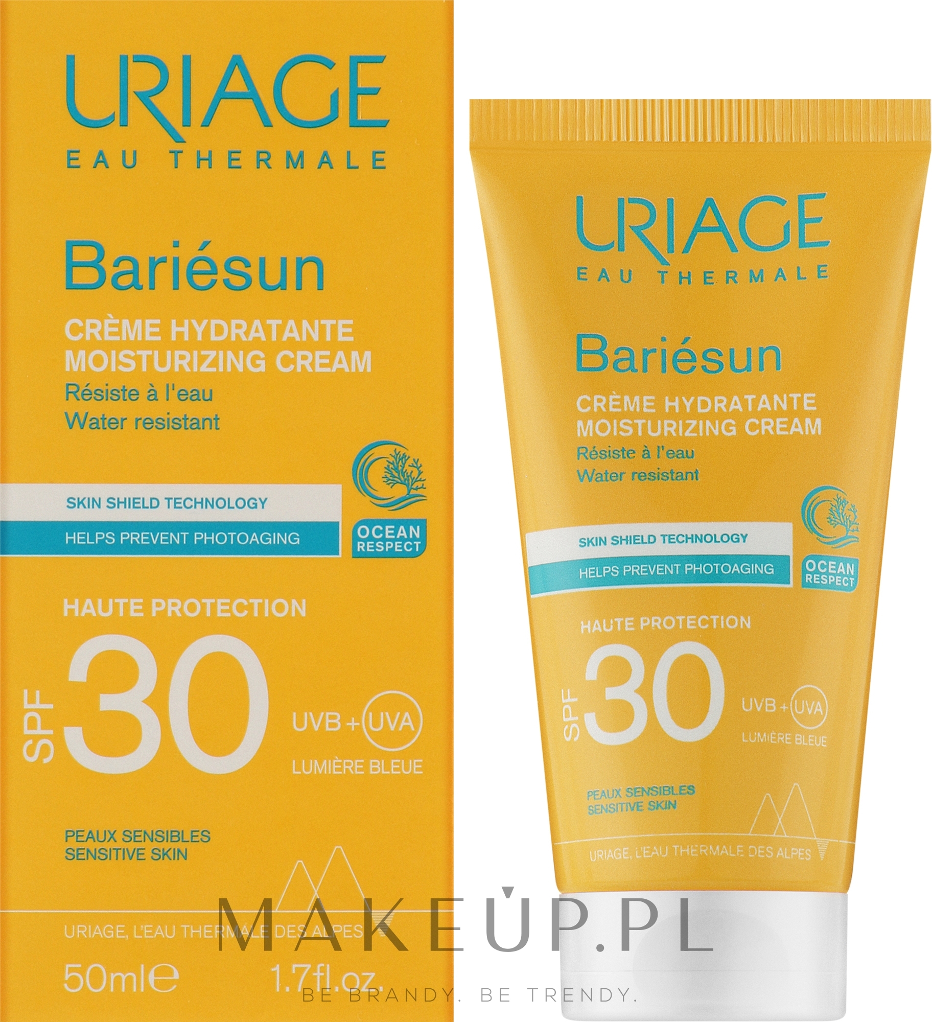 Krem przeciwsłoneczny do twarzy - Uriage Bariesun Moisturising Cream High Protection SPF30+ — Zdjęcie 50 ml