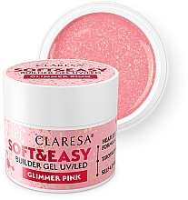 Modelujący żel do paznokci - Claresa Soft & Easy Builder Gel UV/LED Glimmer Pink — Zdjęcie N2