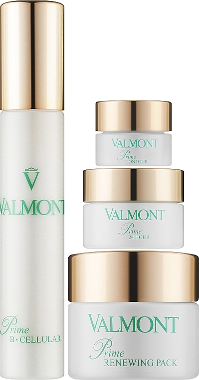 Zestaw do pielęgnacji twarzy - Valmont Renewing Pack Set Gold (f/mask/50ml + f/ser/30ml + eye/cr/5ml + f/cr/15ml) — Zdjęcie N2