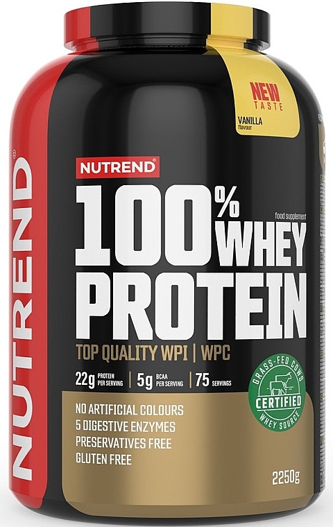 Białko Wanilia - Nutrend 100% Whey Protein Vanilla — Zdjęcie N1
