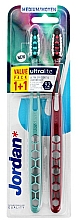 Zestaw średnio twardych szczoteczek do zębów , czerwona + niebieska - Jordan Ultralite Adult Toothbrush Medium — Zdjęcie N1