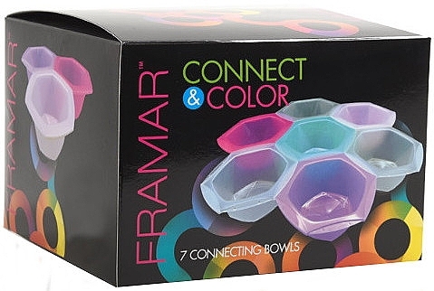 PRZECENA! Połączone kolorowe miseczki na barwniki - Framar Connect & Color Bowls Rainbow * — Zdjęcie N2