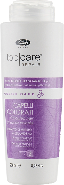 Regenerująca odżywka do włosów farbowanych - Lisap Top Care Repair Color Care pH Balancer Conditioner — Zdjęcie N1