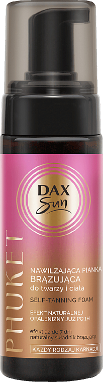 Nawilżająca pianka brązująca do twarzy i ciała - Dax Sun Phuket Self-Tanning Foam — Zdjęcie N1