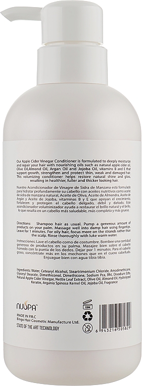 Odżywka do włosów z cydrem jabłkowym - Clever Hair Cosmetics Nuspa Apple Cider Vinegar Conditioner — Zdjęcie N2