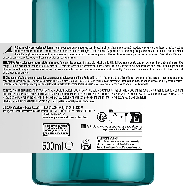 Kojący szampon - L'Oreal Professionnel Scalp Advanced Niacinamide Dermo-Regulator Shampoo — Zdjęcie N4