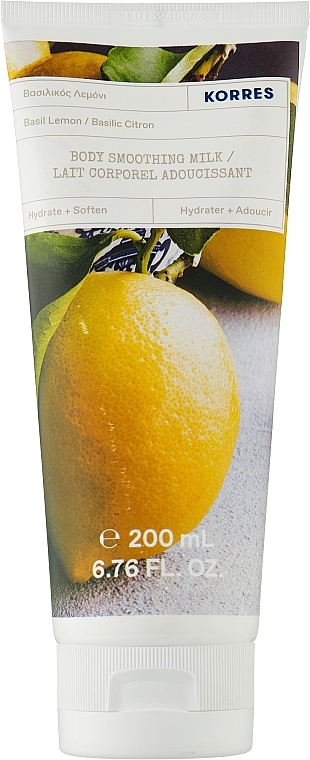 Wygładzające mleczko do ciała Bazylia i cytryna - Korres Basil Lemon Body Smoothing Milk — Zdjęcie N1