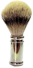 Kup Pędzel do golenia z włosiem borsuczym, chrom, srebrny - Golddachs Silver Tip Badger Metal Chrome Handle Silver