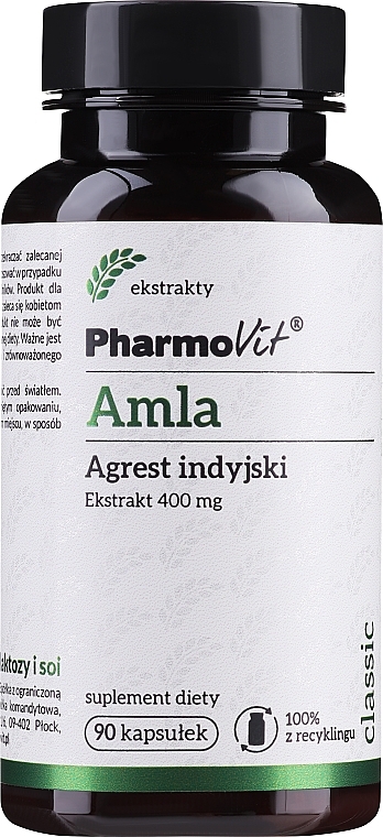 Suplement diety Amla, 400 mg - Pharmovit Amla 400 Mg — Zdjęcie N1