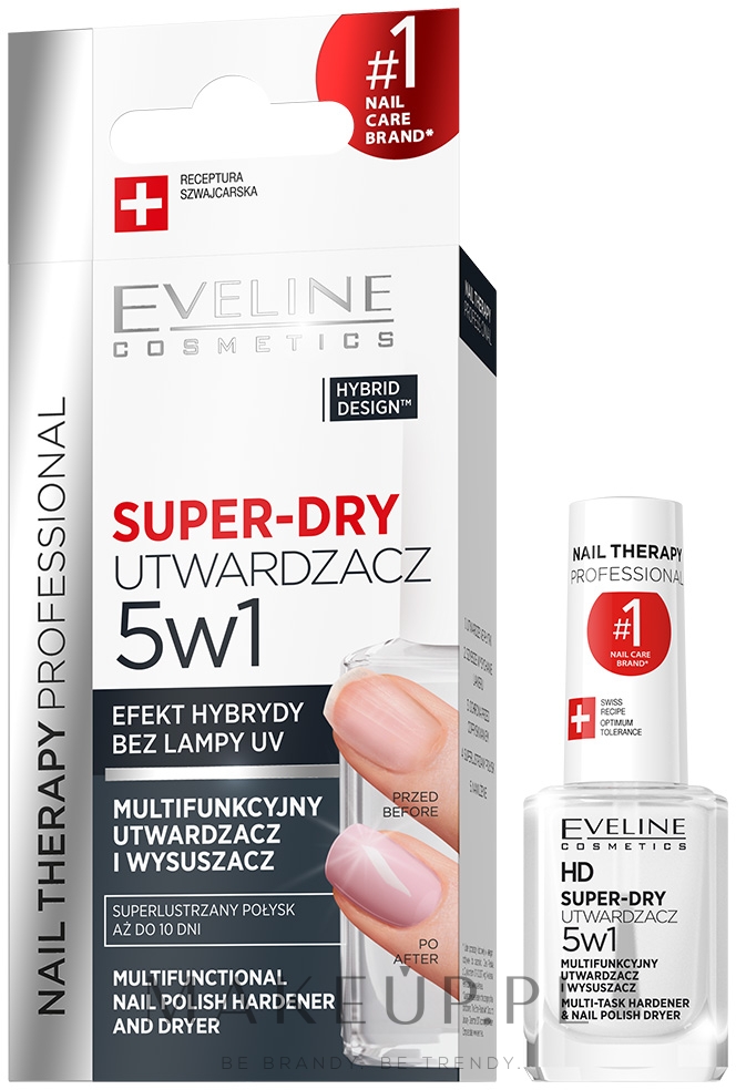 Multifunkcyjny utwardzacz i wysuszacz 5 w 1 - Eveline Cosmetics Nail Therapy Professional — Zdjęcie 12 ml