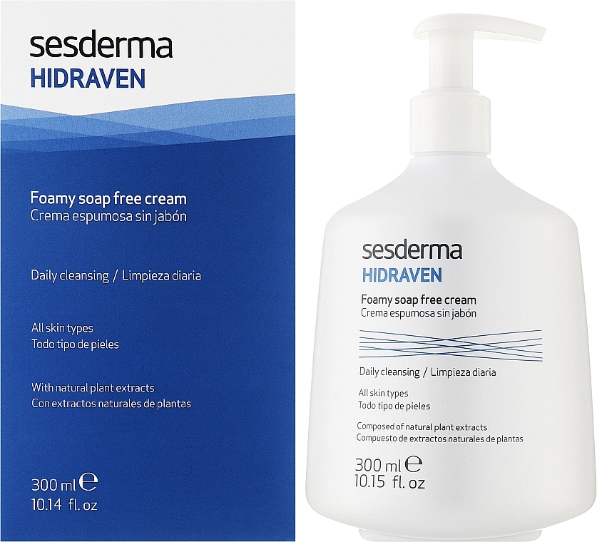 Głęboko oczyszczająca kremowa pianka do twarzy i ciała - SesDerma Laboratories Hidraven Foamy Soap Free Cream — Zdjęcie N2
