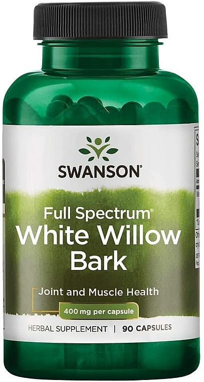Suplement diety z ekstraktem z kory wierzby białej, 400 mg - Swanson White Willow Bark — Zdjęcie N1