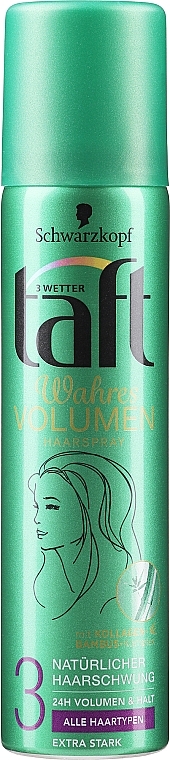 Lakier do wszystkich rodzajów włosów True Volume, utrwalenie 3 - Taft True Volume 3 — Zdjęcie N1