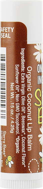 Organiczny balsam do ust Kokos - Sierra Bees Coconut Organic Lip Balm — Zdjęcie N2