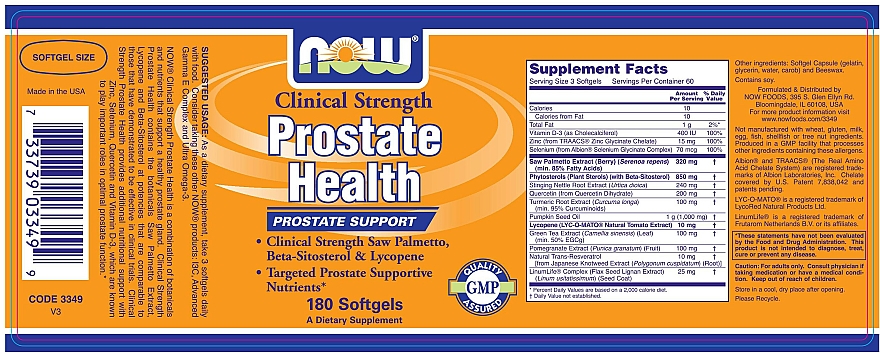Suplement diety przeciwko prostacie - Now Foods Prostate Health — Zdjęcie N4