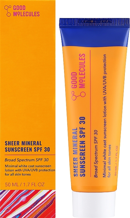 Filtr przeciwsłoneczny - Good Molecules Sheer Mineral Sunscreen SPF 30 — Zdjęcie N1