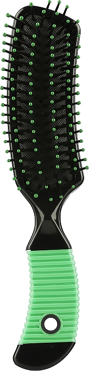 Szczotka do włosów, 21 cm, czarno-zielona - Ampli — Zdjęcie N1