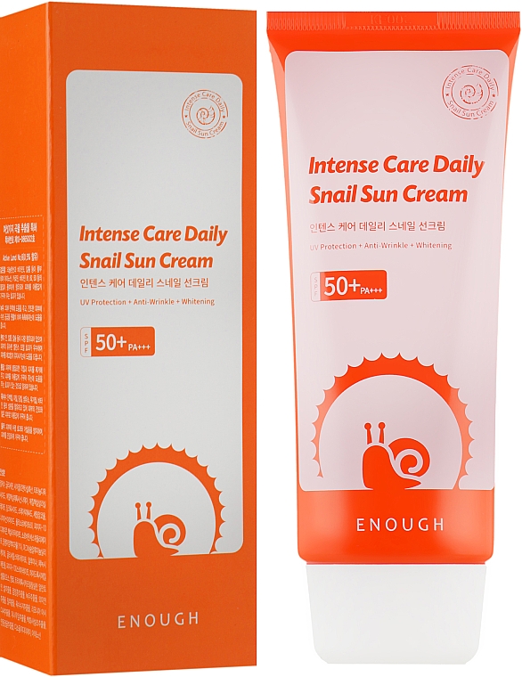 Krem przeciwsłoneczny do twarzy z mucyną ślimaka - Enough Intense Care Daily Snail Sun Cream SPF 50+/PA+++