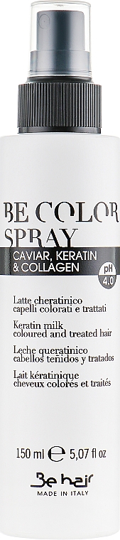 Mleczko do włosów zniszczonych z keratyną i kolagenem - Be Hair Be Color Spray Keratin Milk — Zdjęcie N1
