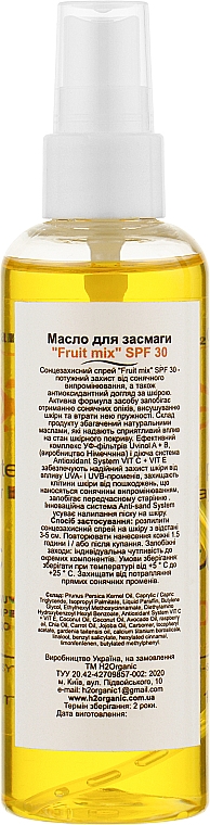 Przeciwsłoneczny olejek w sprayu do ciała SPF 30 - H2Organic Sun Protect Oil Fruit Mix SPF30 — Zdjęcie N2