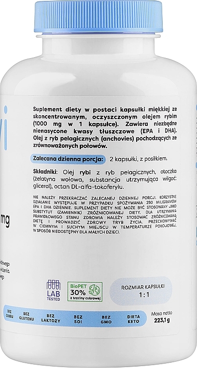 Suplement diety Omega-3, 1000 mg - Osavi  — Zdjęcie N2