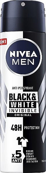 Zestaw - NIVEA MEN Black & White Invisible Original Spray (deo/2 x 150ml) — Zdjęcie N2