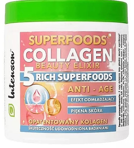 Shake kolagenowy - Intenson Superfoods Collagen Beauty Elixir Vanilla Strawberry — Zdjęcie N1