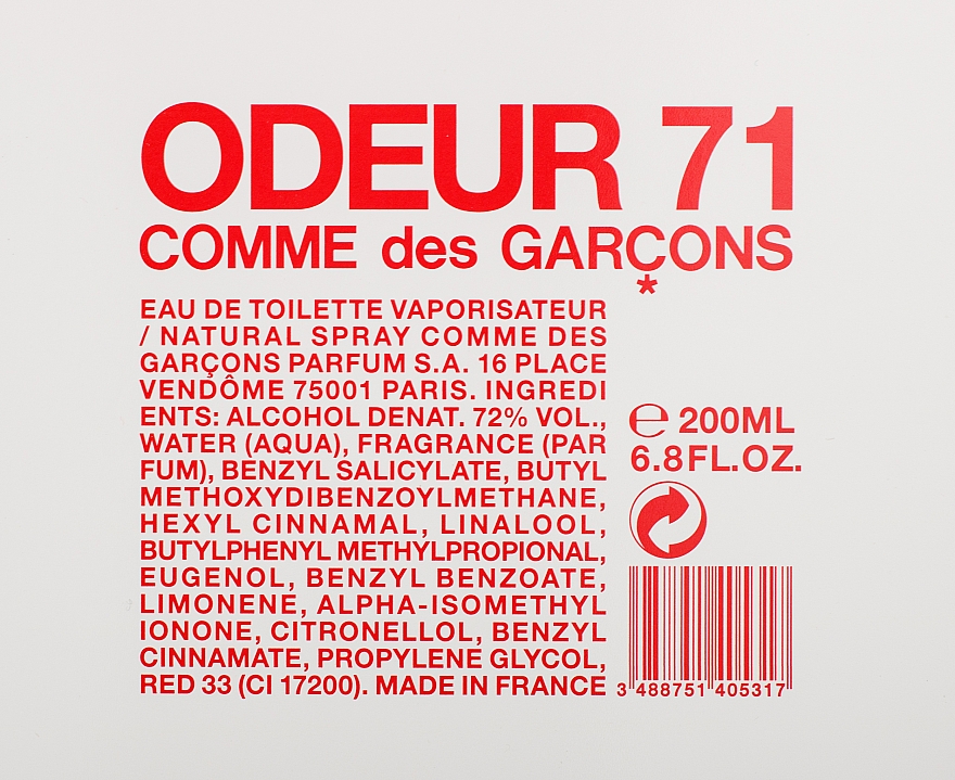 Comme Des Garcons Odeur 71 - Woda toaletowa — Zdjęcie N3