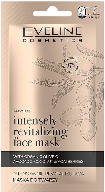 Intensywnie rewitalizująca maska do twarzy - Eveline Cosmetics Organic Gold