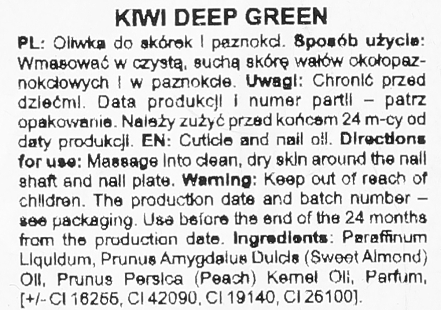 Olejek do paznokci i skórek - Silcare Olive Shells Kiwi Deep Green — Zdjęcie N2