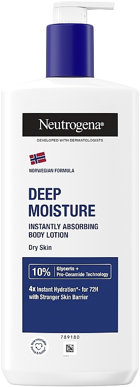 Głęboko nawilżająca emulsja do ciała do skóry suchej - Neutrogena Deep Moisture Body Lotion Dry Skin