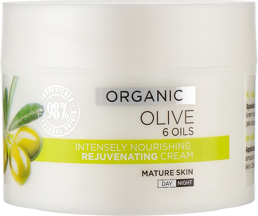 Silnie odżywczy krem odmładzający - Eveline Cosmetics Organic Olive Cream — Zdjęcie N1