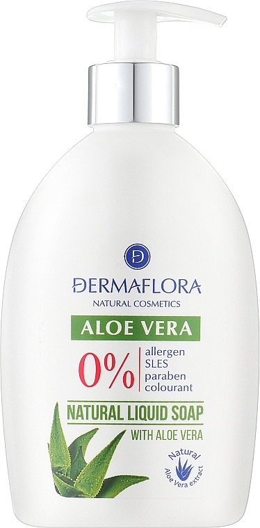 Mydło do rąk w płynie - Dermaflora Aloe Vera Natural Liquid Soap — Zdjęcie N1