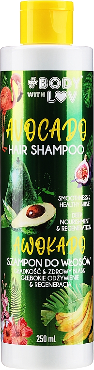 Szampon do włosów z olejem awokado i pantenolem - Body with Love Avocado Hair Shampoo — Zdjęcie N1