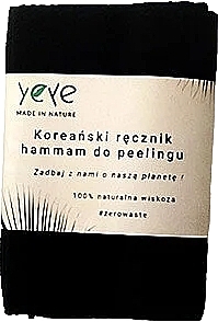 Koreański ręcznik hammam do peelingu, czarny, 100 x 30 cm - Yeye — Zdjęcie N1